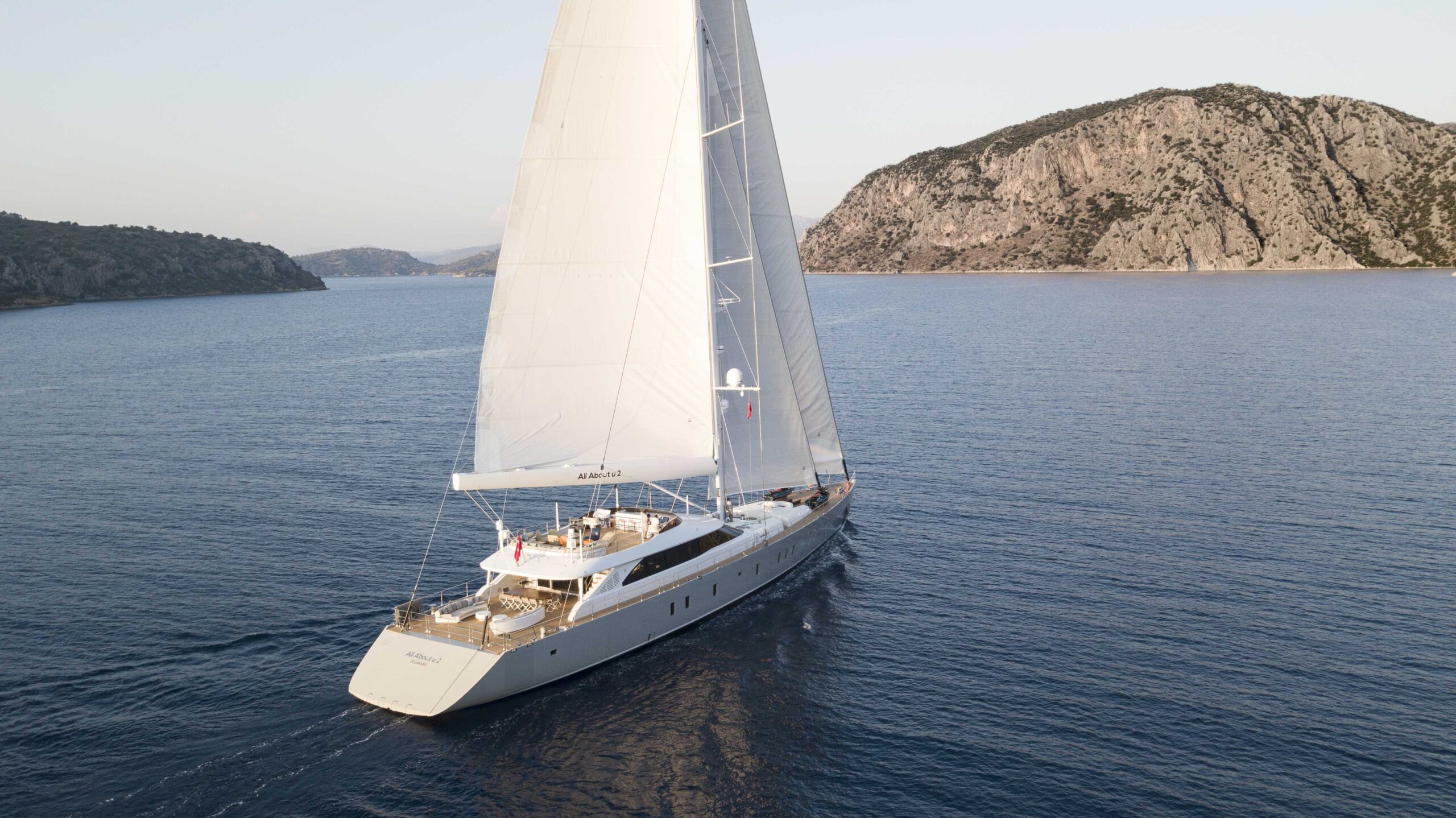 All About U2 gulet aerial drone view