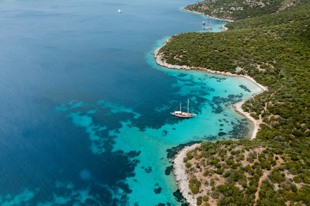 Bozburun bay aerial view Turkish Riviera